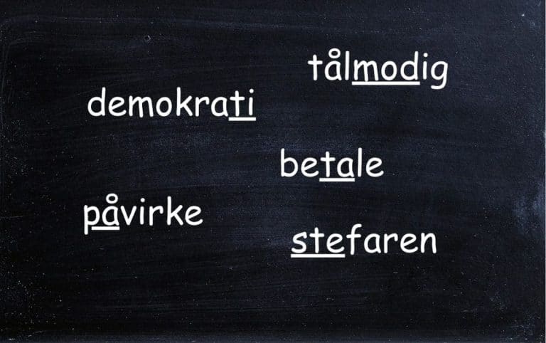 stress in norwegian words